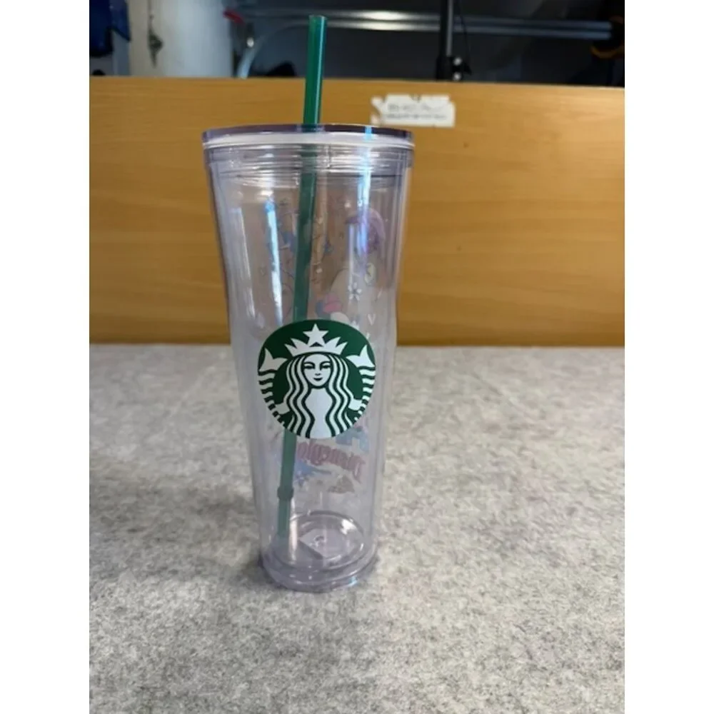 Disneyland Starbucks Reusable Cold Tumbler Mickey Minnie Park Exclusive NWT 24oz